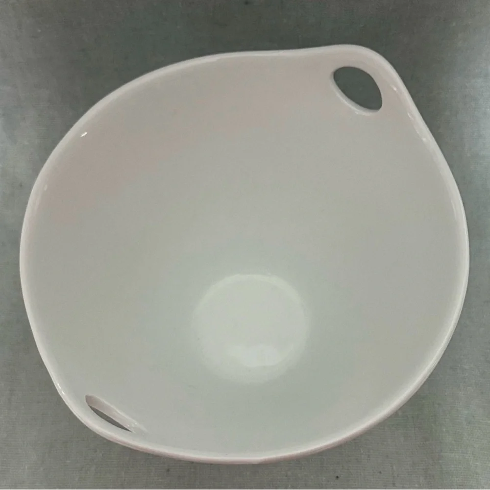 Crate&Barrel Set of 3 Kai Noodle White Ceramic Bowl with Handled Rim